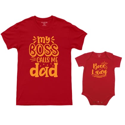 Boss Lady - My Boss Calls Me Dad-Half Romper / S / Red