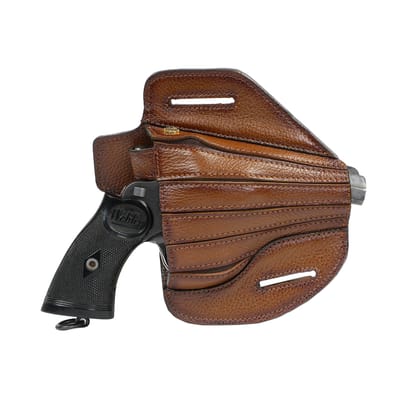 .32 Tan Textured Leather Revolver Belt Cover-0.32