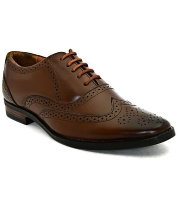 Fashion Victim Brown Mens Brogue Formal Shoes - None