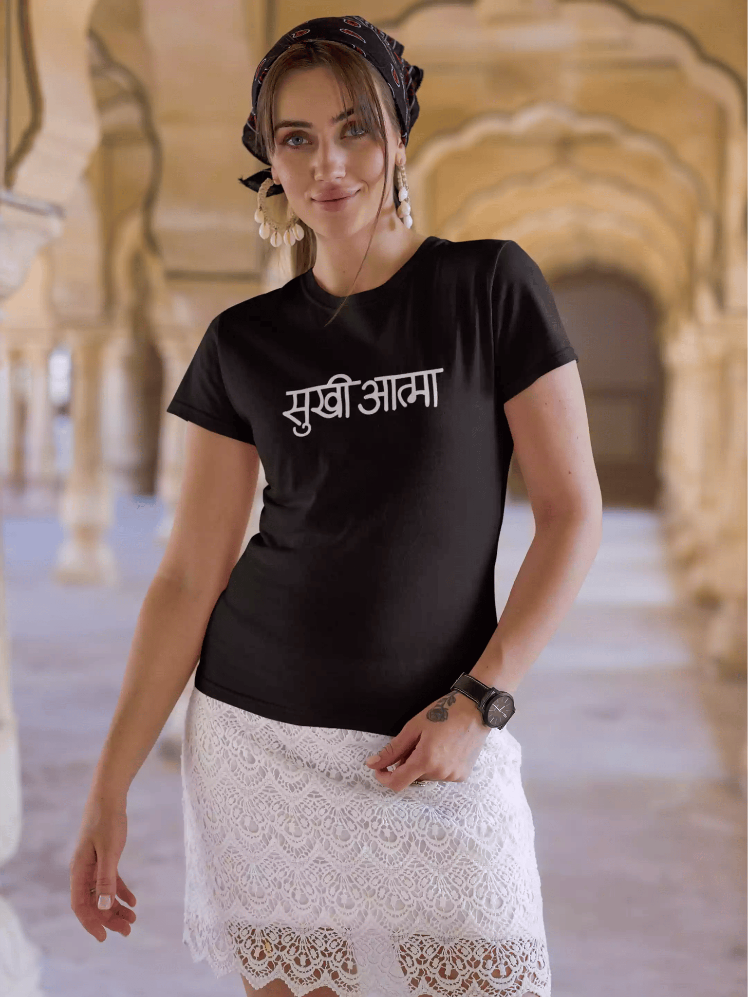 Sukhiaatma - Sukhiaatma Female Black T-shirt-S-34