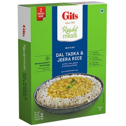 Gits READY MEALS JEERA RICE & DAL TADKA 375 GM