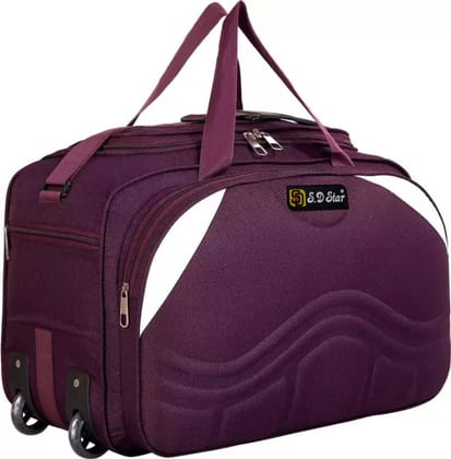 60 L Strolley Duffel Bag - Fabric Travel Duffel Bags for Men and Women - Purple - Large Capacity