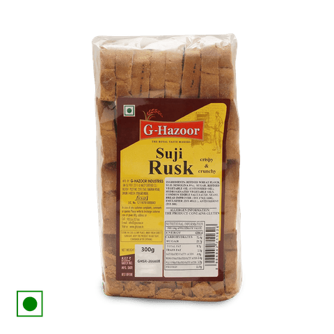G-Hazoor Suji Rusk, 300 gm Pack
