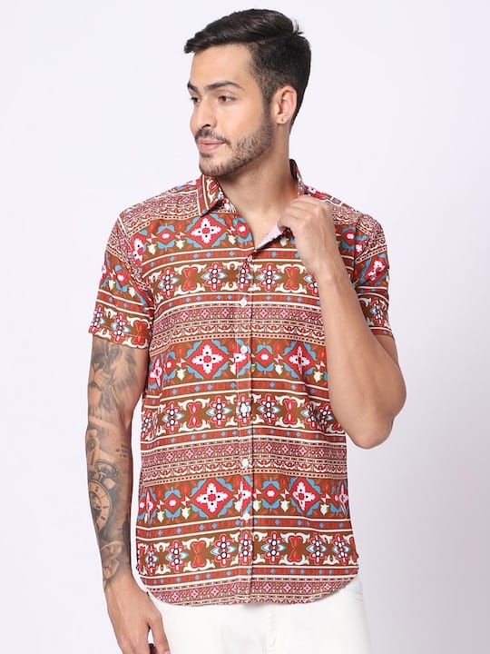 Classic Fit Ethnic Motifs Printed Casual Shirt