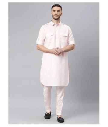 Hangup Pink Cotton Blend Pathani Suit Pack of 3 - None