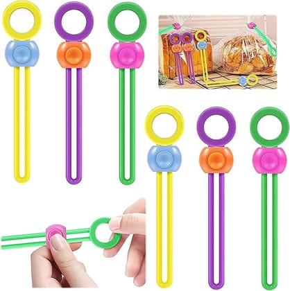 KATHIYAWADI Pack Of 12 Multi-Purpose Sealer Set, Reusable Food Bag Clips, Cable Ties, Detachable Sealing Ties, Sealing Tape and Cord Organizer | 15 x 3 cm |Plastic |multicolor