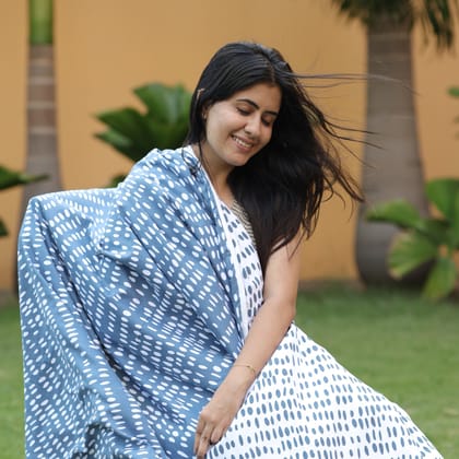 Blue Stripe Cozy and Comfy Microfiber Single Bed Summer Dohar-Single / Blue And White / NT1106