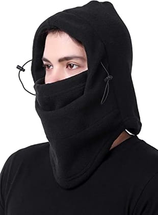 Motoway 6 in 1 Polar Fleece Balaclava Bike Ski Mask Black