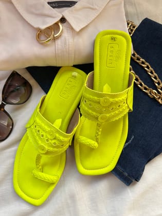 Neon Yellow Kolhapuri-36EU