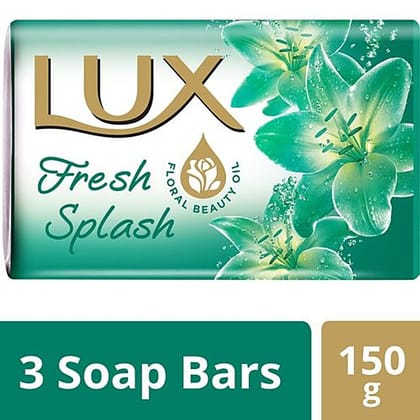 Lux Fresh Splash Water Lily & Cooling Mint Soap Bar, For Refreshed Fragrant Skin, 150 G Each (Pack Of 3)(Savers Retail)