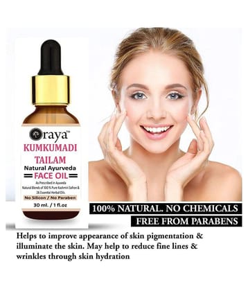 ORAYA Ayurvedic Kumkumadi Face Oil For Skin Brightening & Glowing Skin Face Serum 30 mL