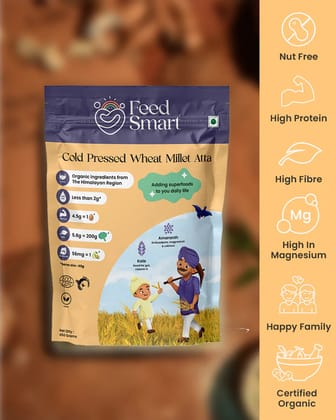 Feed Smart Cold Pressed Wheat Millet Atta-150g Pack of 2