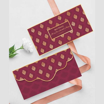 Luxe Money Envelopes- Elegant Crimson & Gold- Set of 20