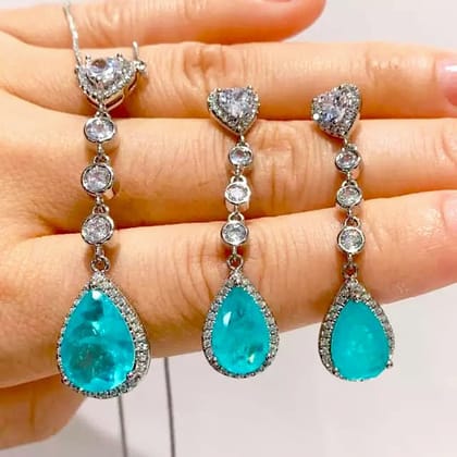 Wanderlust | Platinum Plated | Tassel Pendant Jewelry Set-Pink