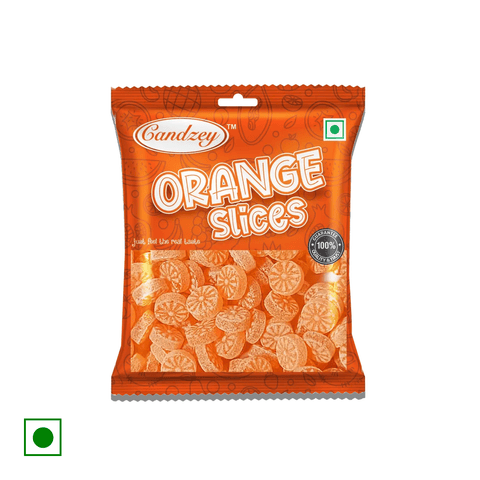 Candzey Sugar Boiled Hard Orange Slice Candy, 100 gm Pouch