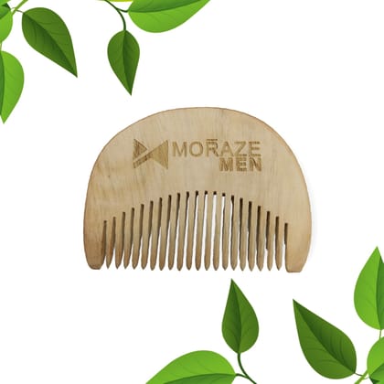 Moraze Men Pocket Size Beard Comb made with Neem Wood  Wooden U-Shaped Beard Comb