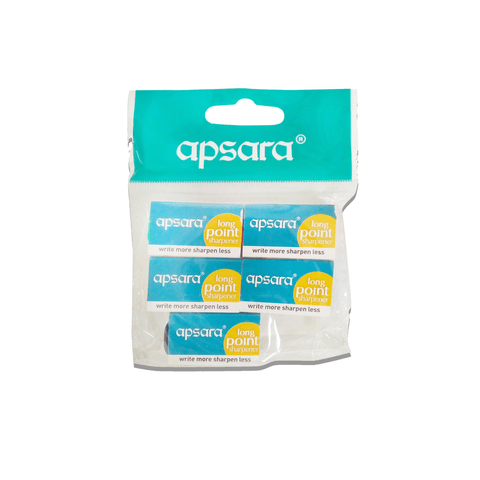Apsara Plastic Long Point Pencil Sharpeners, Pack Of 5