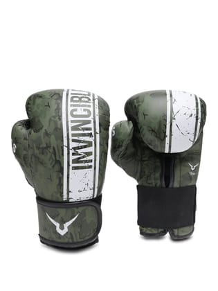 Invincible Commando Tejas Training Boxing Gloves-Green Camo / 8OZ