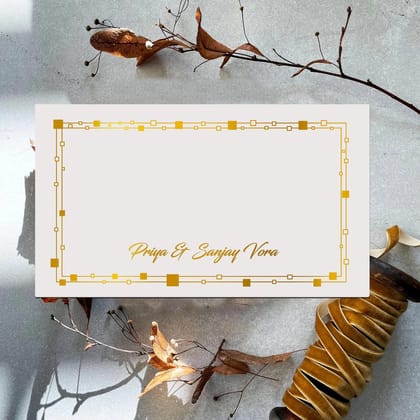 Personalised Gold Foil Note Cards - Geometric - Set of 20