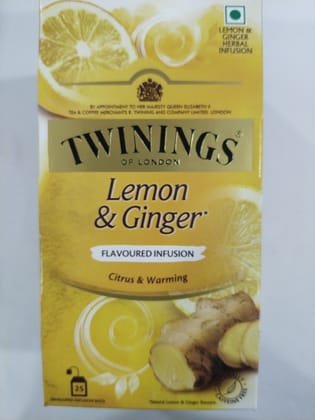 twinings Lemon & ginger Flavoured infusion 25teabags x 2g 