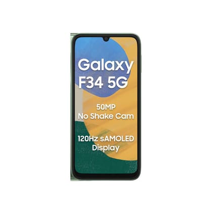 Samsung Galaxy F34 5G (Mistic Green, 8 GB RAM, 128 GB Storage) | 50 MP No Shake Camera | Auto Night Mode | 120 Hz AMOLED Display | 4K Videos | 6000 mAh Large Battery | Dolby Atmos | Gorilla Glass 5