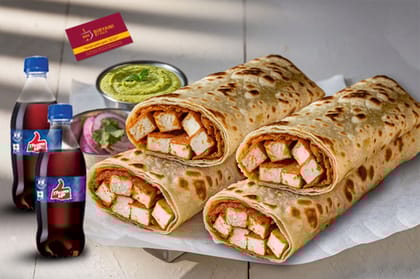 2 Paneer Tikka Rolls + 2 Thums Up [250 ml]