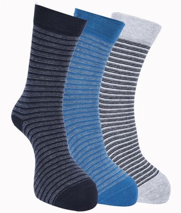 Force NXT Cotton Blend Mens Self Design Multicolor Full Length Socks ( Pack of 3 ) - Multicolor
