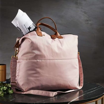 Mona B 100% Recycled Polyester Packable Duffel Gym Travel and Sports Bag with Stylish Design for Men and Women: Blush - ERP-100 BSH