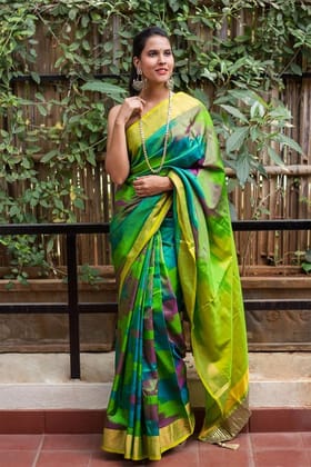 Outstanding Multi Color Linen Digital Printed Sari 1061