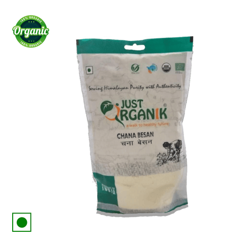 Just Organik Chana Besan, 500 gm Pouch