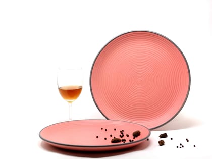 Kitchenwala Luxury Pink Ceramic plates (Set of 2)