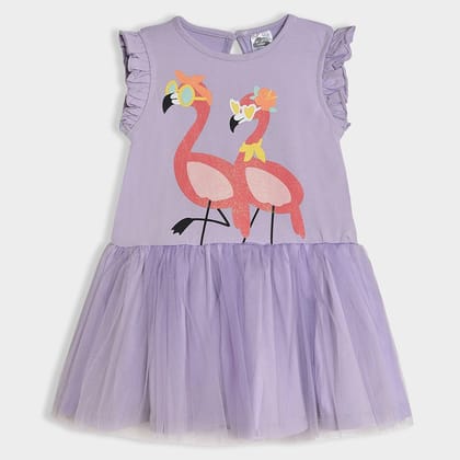 Bloom Flamingo Knitted Dress-12-18 M / Purple