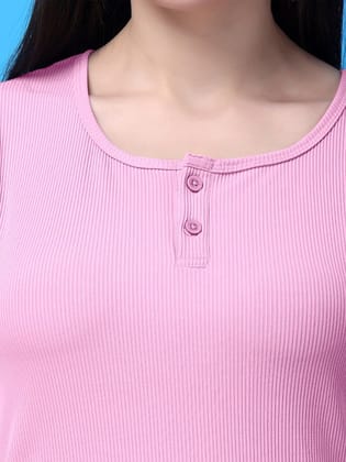 Round Neck Solid Cotton Top