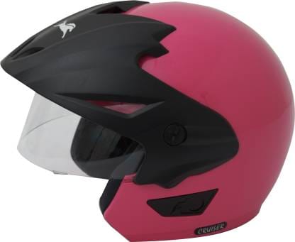 TVS Half face Cruiser With Peak Motorbike Helmet (Pink)