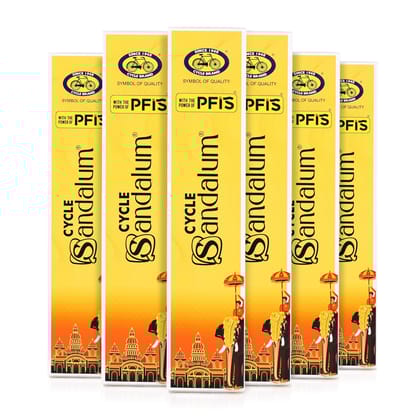 Cycle Pure Sandalum Agarbatti, Pack Of 6, Floral Sandal Incense, Natural Incense Agarbatti For Puja, Havan, Relaxation, Meditation
