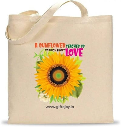 gift a joy Sunflower Tote bag Multipurpose Bag  (Beige, 10 L)