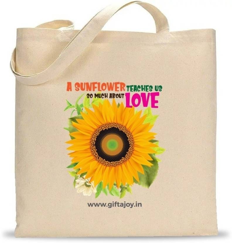 gift a joy Sunflower Tote bag Multipurpose Bag  (Beige, 10 L)