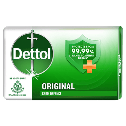 Dettol Bathing Soap Bar - Original, 99.99% Germ Protection, Dermatologically Tested, 125 G(Savers Retail)