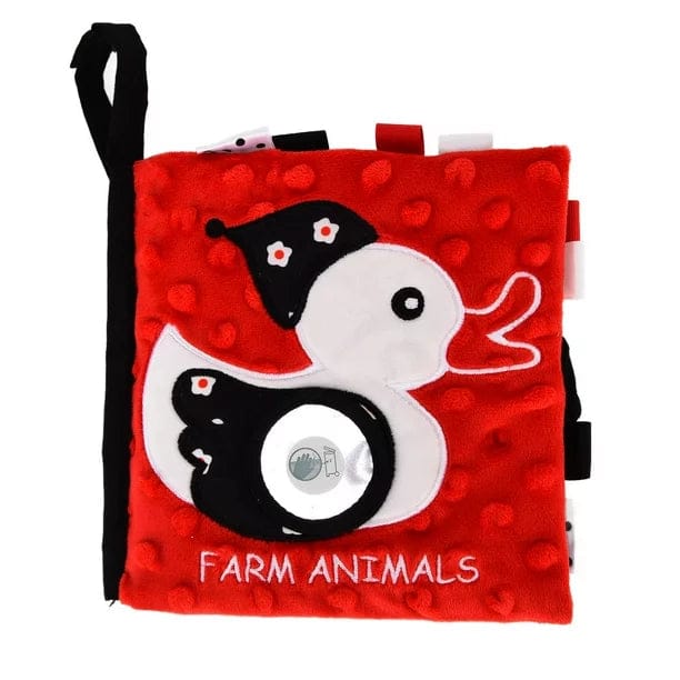 High contrast book ( Red ,black and white) farm theme