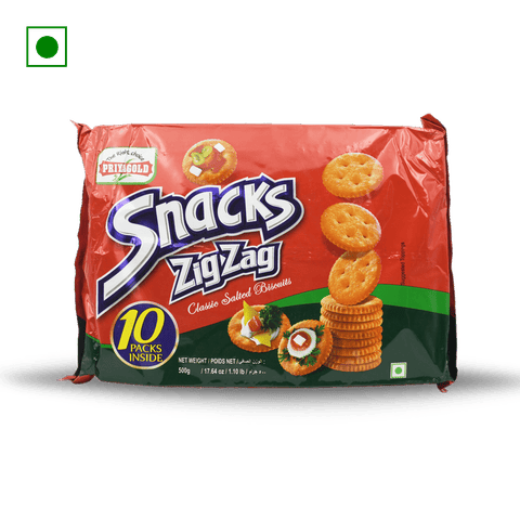 Priyagold Snack Zig Zag Classic Salted Biscuits, 400 gm Pack