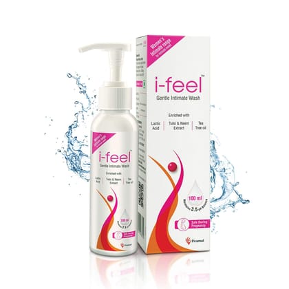 i-feel Gentle Intimate Wash | Contains Tea-Tree Oil, Neem, Tulsi & Aloevera Extracts, 100ml 100ml x Pack of 1