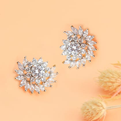 Golden Zircon Celestina Stud Earrings