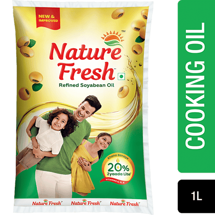 Nature Fresh Refined Soyabean Oil, 1 L Pouch