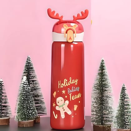 Holiday Joy Stainless Steel Water Bottle I 450ML-Red