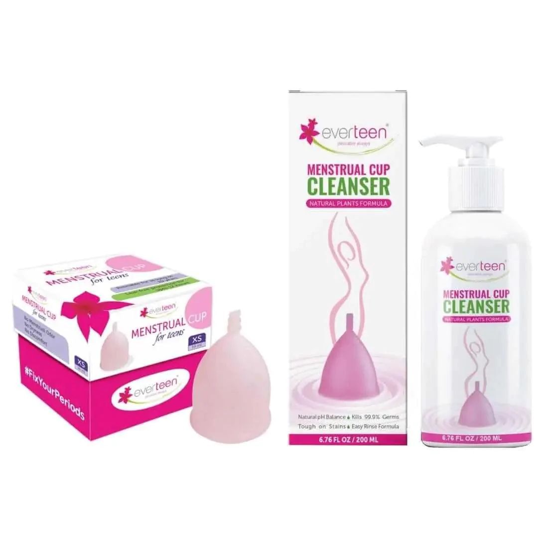 everteen Combo - XS Menstrual Cup and Menstrual Cup Cleanser - 1 Each