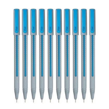 FLAIR Yolo 0.6mm Ball Pen, Blue Ink, Pack of 10 Pens