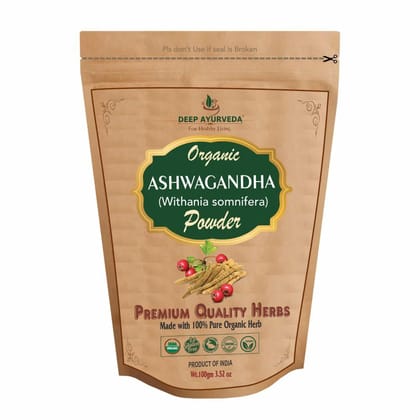 Organic Ashwagandha Powder (Withania somnifera) Helps in Stress Relief, Improves Strength and Stamina