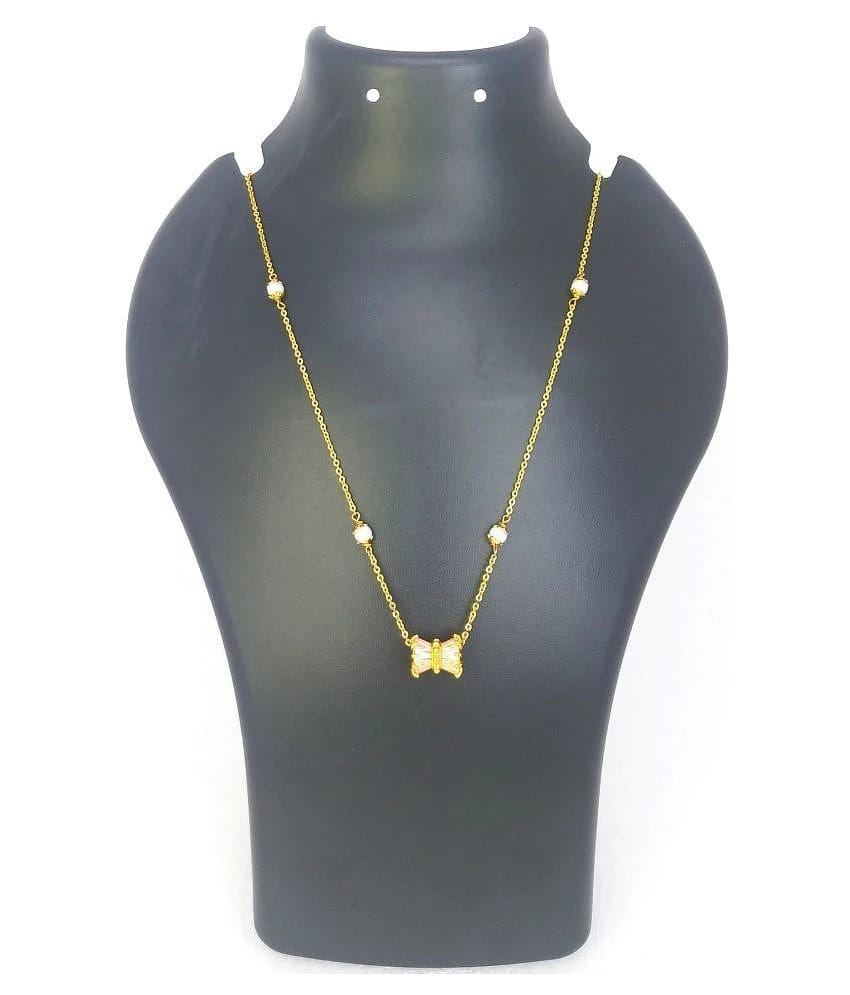 Soni gold plated chain pendant for women & girls (18 inches chain length ) - Golden