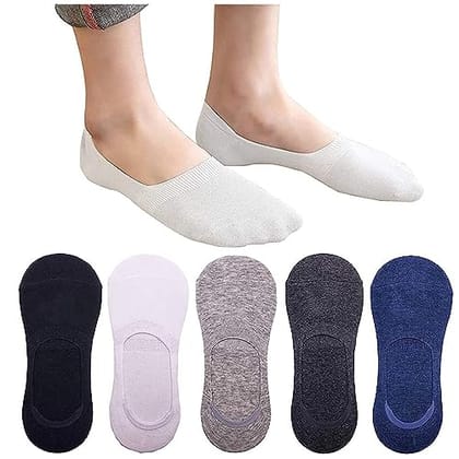 HAYBERG Loafer Socks,Anti-Slip Men & Women Cotton Low Cut/Invisible/No show Loafer Socks with Silicon Anti Skit Support (Multicolor) Combo