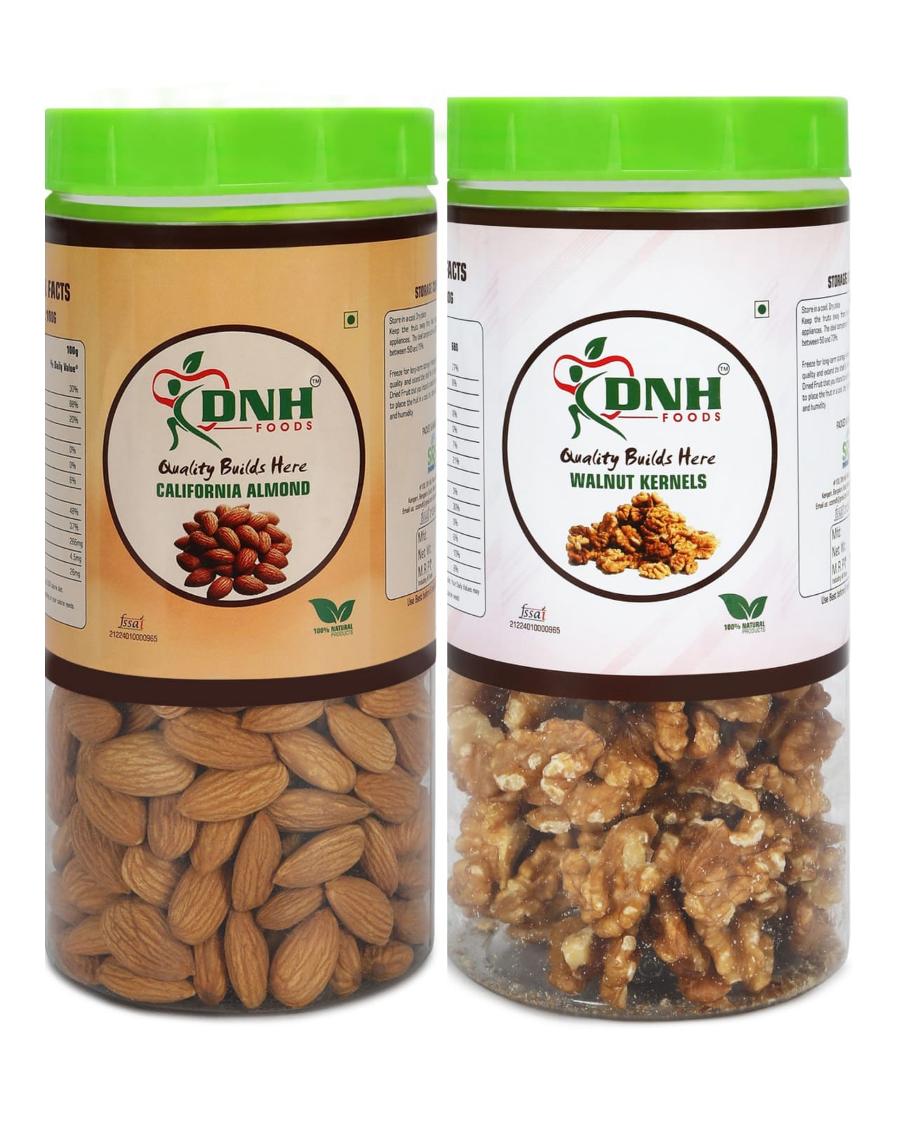 DRY FRUITS COMBO 1 KG PACK 500 X 2 PC         ALMONDS | WALNUT       - Rich in Antioxidants, Improves Digestion